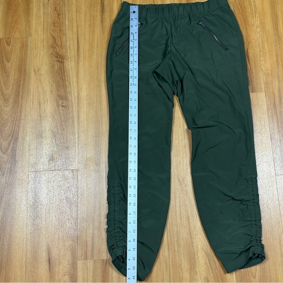 Athleta Green Jogger Pants Women Size 4 Elastic Waist Zip Pockets Ruched - Picture 9 of 12